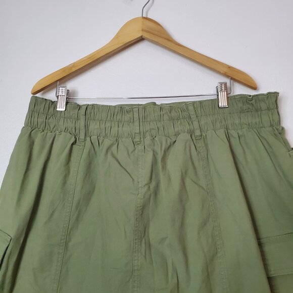 Ava & Viv Women's Cargo Mini A-Line Skort Sage Green- Size 1X Cotton - Picture 5 of 11